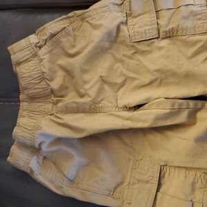 Kaki colored cargo shorts